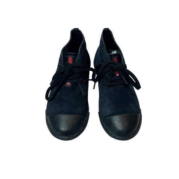 Prada Kids Navy Suede Leather High-Top Sneakers Boots Lace-Up Size EUR 29 - Picture 3 of 9